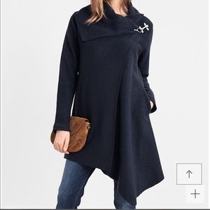 Asymmetrical Boiled Wool Coat